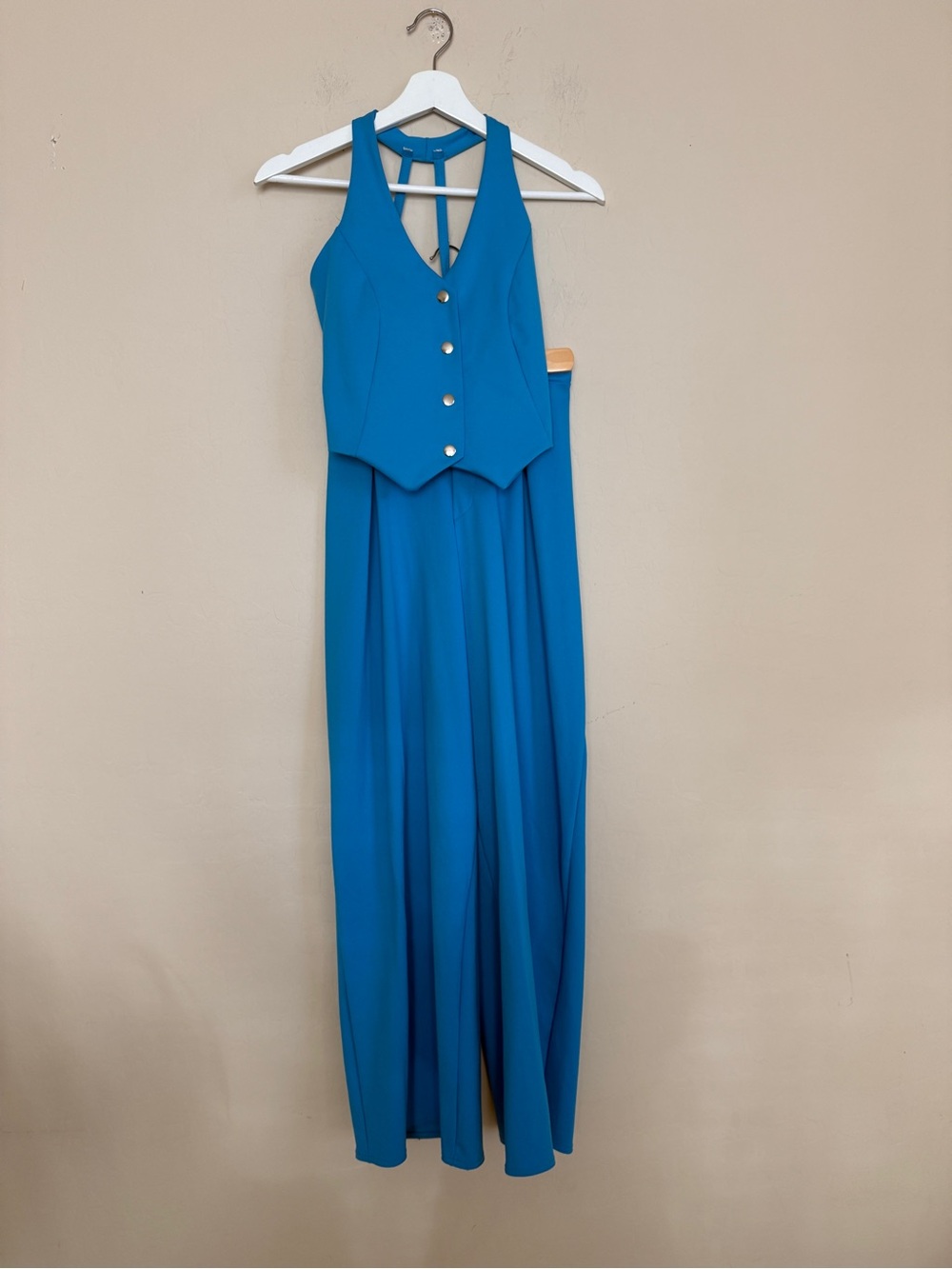 Kelle Dance Costume Elements of Style Blue Wide Leg Pant Vest Two Piece Set SA
